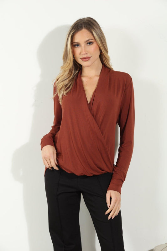 Veronica M Draped Surplice Top