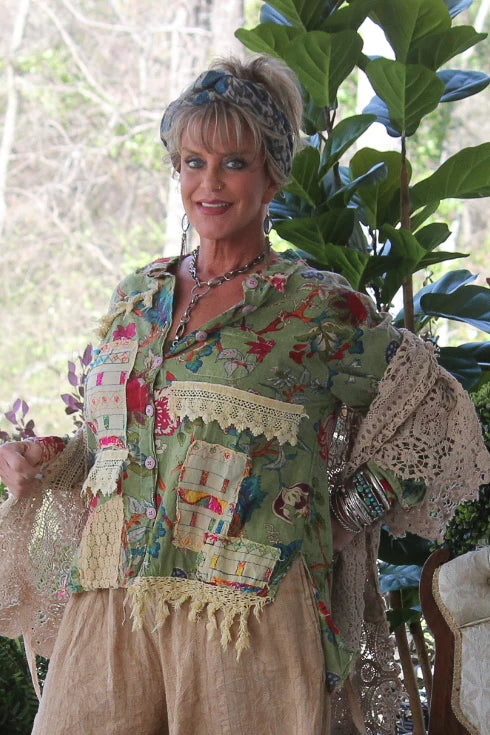 Jaded Gypsy Star Gazing Top - Sage Floral