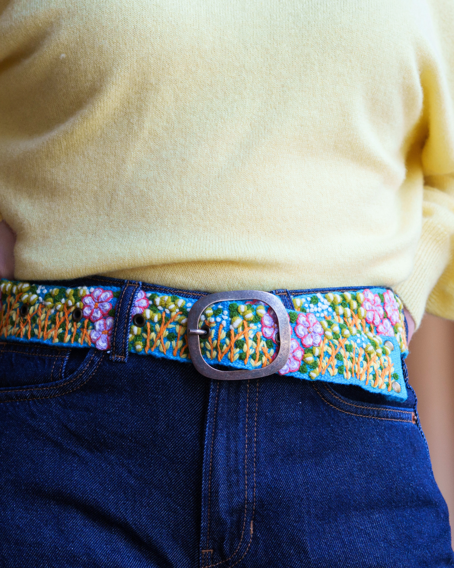 Windswept Embroidered Wool Belt