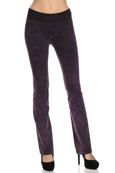 T-Party Mineral Wash Purple Bootcut Leggings