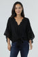 Deep V-Neck Crochet Tie Front Top
