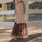 Boho Patchwork Print Tiered Lace Flare Pants