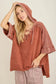 Mineral Wash Criss Cross Hoodie Top
