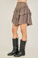 Mineral Wash Tiered Skirt - Ash Oak and Hot Pink