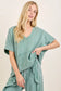 Mineral Washed Eyelet Kangaroo Pocket Top