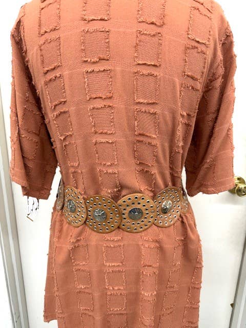 DAIRI Tan Leather Belt with Sterling Silver