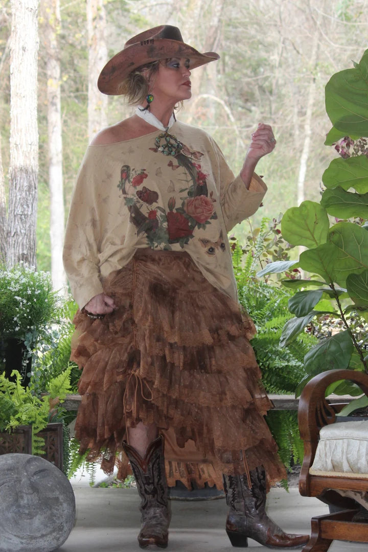 Jaded Gypsy True Romance Skirt - Chocolate