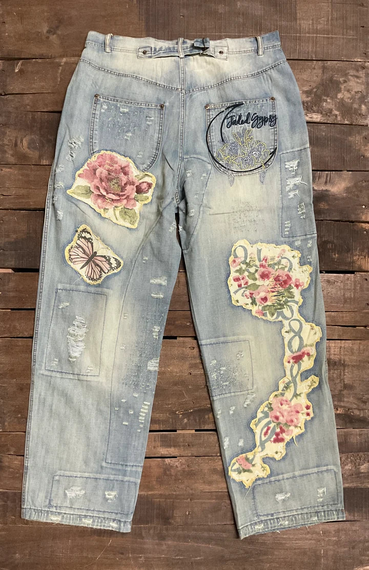 Jaded Gypsy Peace and Love Jeans - Floral Garden