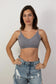 Soft Lace Trim Ribbed Padded Seamless Bralette