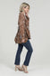 Lace Up Back Button Down Acid Wash Floral Top