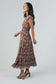 V-Neck Maxi Dress With Pockets - Brown
