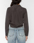 Slate Button-Up Tie Front Top