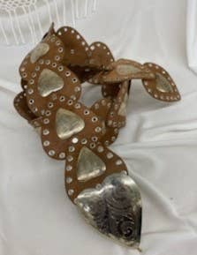 DAIRI Tan Handcrafted Leather Belt With Hearts