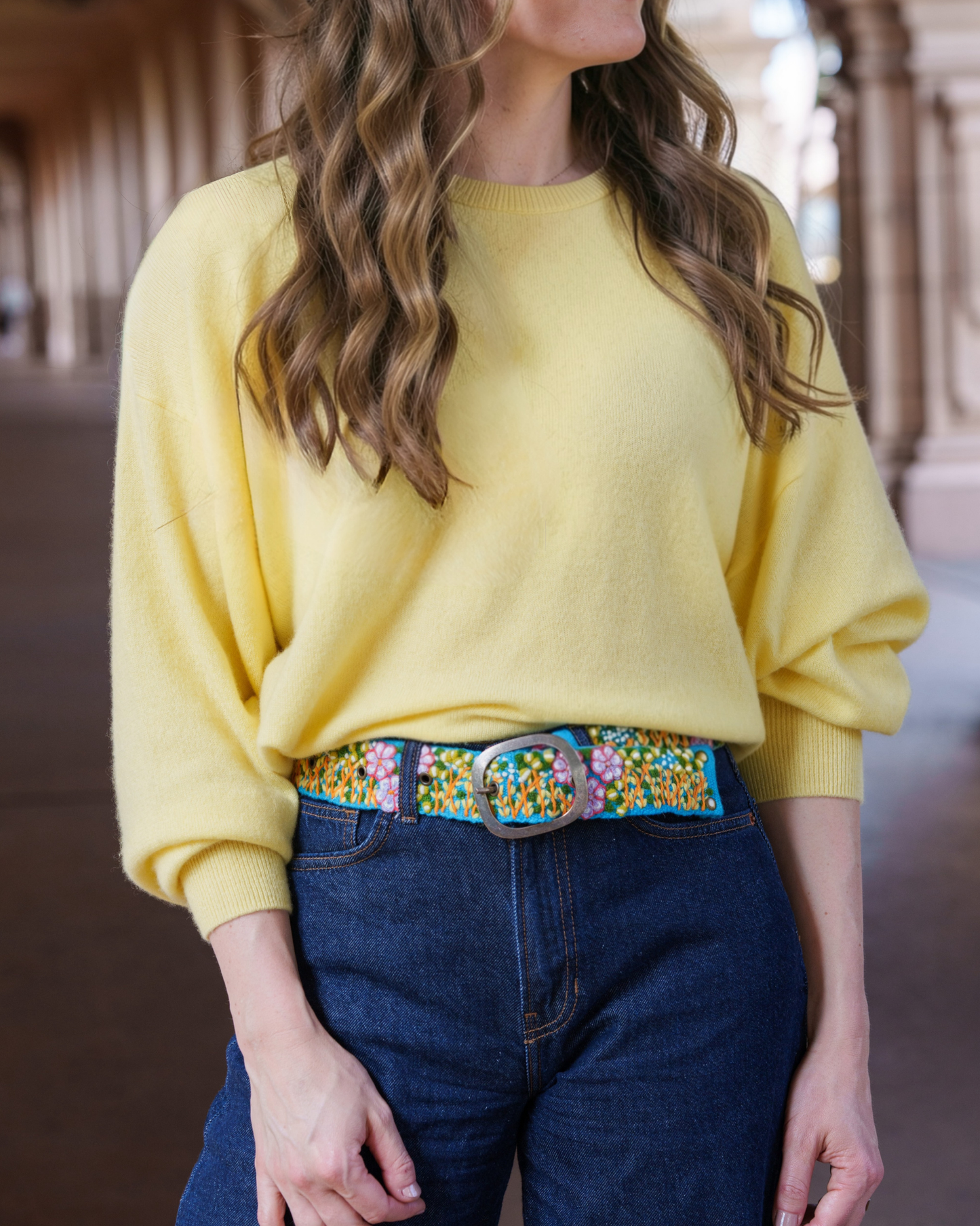 Windswept Embroidered Wool Belt