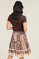 Tiered Lace Trim Midi Length Skirt