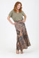 Lola P Patchwork Paisley Printed Bias Cut Maxi Skirt