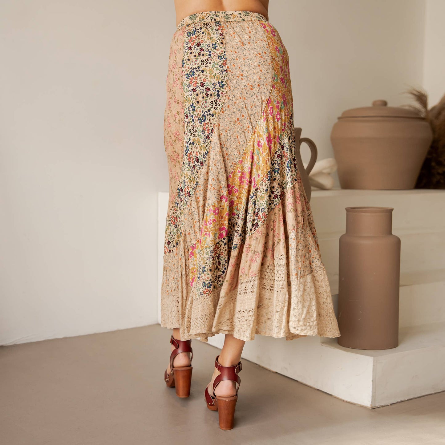Boho Patchwork Maxi Skirt