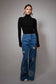 Moon And Star Embroidered Wide Leg Denim Jean