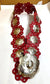 Handcrafted Red Flower Leather Belt