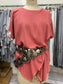Handcrafted Brown Hearts Leather Belt