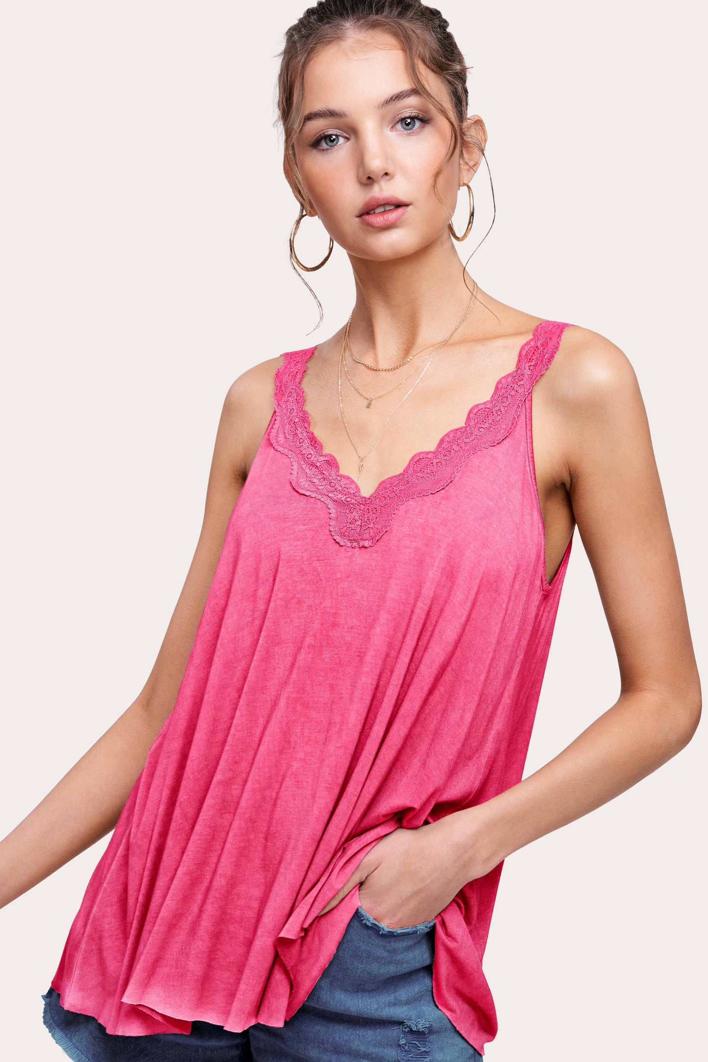 Back Detailed Lace Camisole Tank - 4 colors