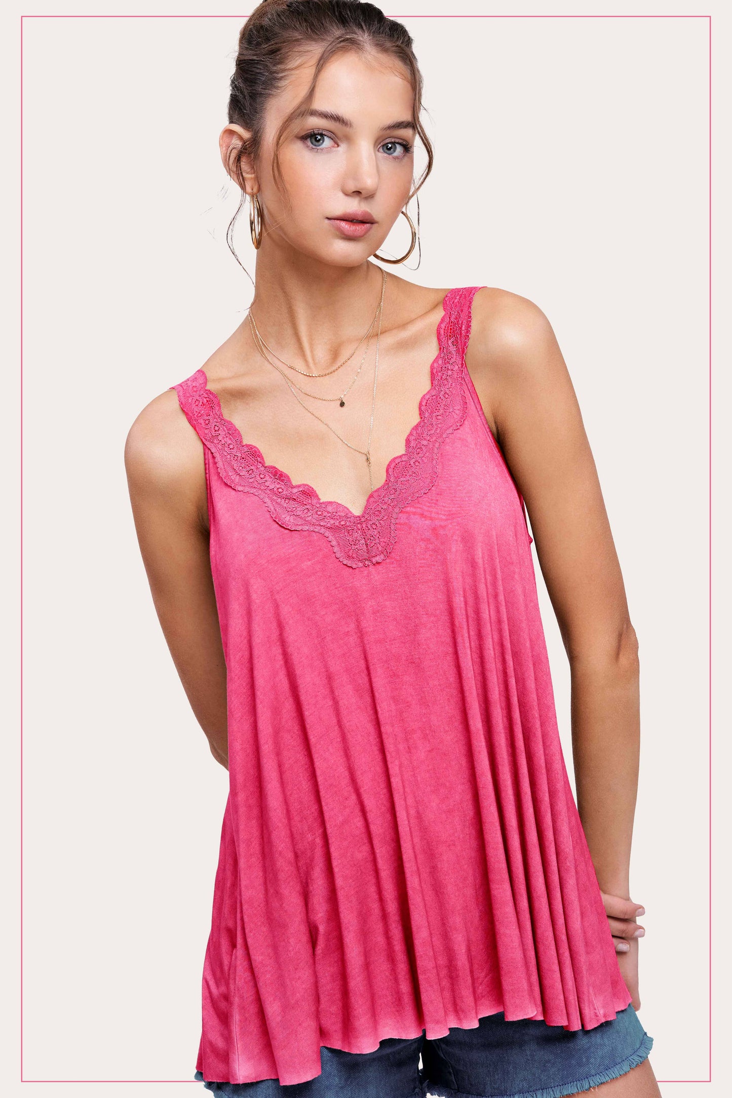 Back Detailed Lace Camisole Tank - 4 colors