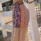 Boho Patchwork Print Tiered Lace Flare Pants