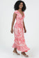 Lola P V-Neck Maxi Dress With Pockets - Coral