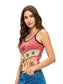 Boho Patchwork Ribbed Tank Top - Rust