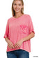 Washed Ribbed Cuffed Sleeve Top - 9 colors