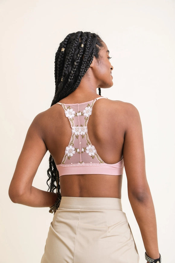 Feminine Floral Lattice Bralette