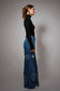 Moon And Star Embroidered Wide Leg Denim Jean