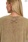 Washed Ribbed Cuffed Sleeve Top - Mocha, Light Olive