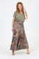 Lola P Patchwork Paisley Printed Bias Cut Maxi Skirt