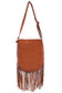Scully Fringe and Lace Cognac Handbag