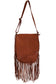 Scully Fringe and Lace Cognac Handbag