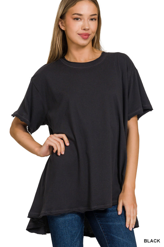 Drop Shoulder Oversized Cotton Tee - 3 colors
