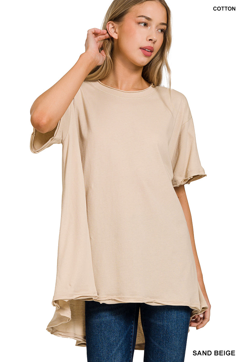 Drop Shoulder Oversized Cotton Tee - 3 colors