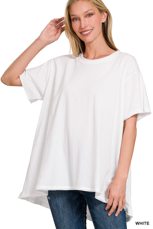 Drop Shoulder Oversized Cotton Tee - 3 colors