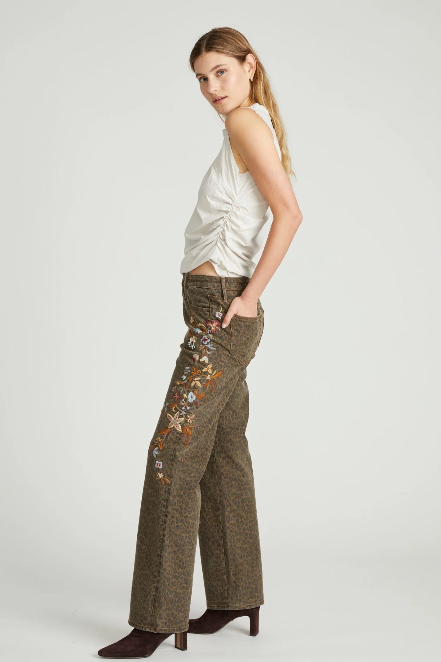 Driftwood Wyatt Boot Cut in Leopard Blossom