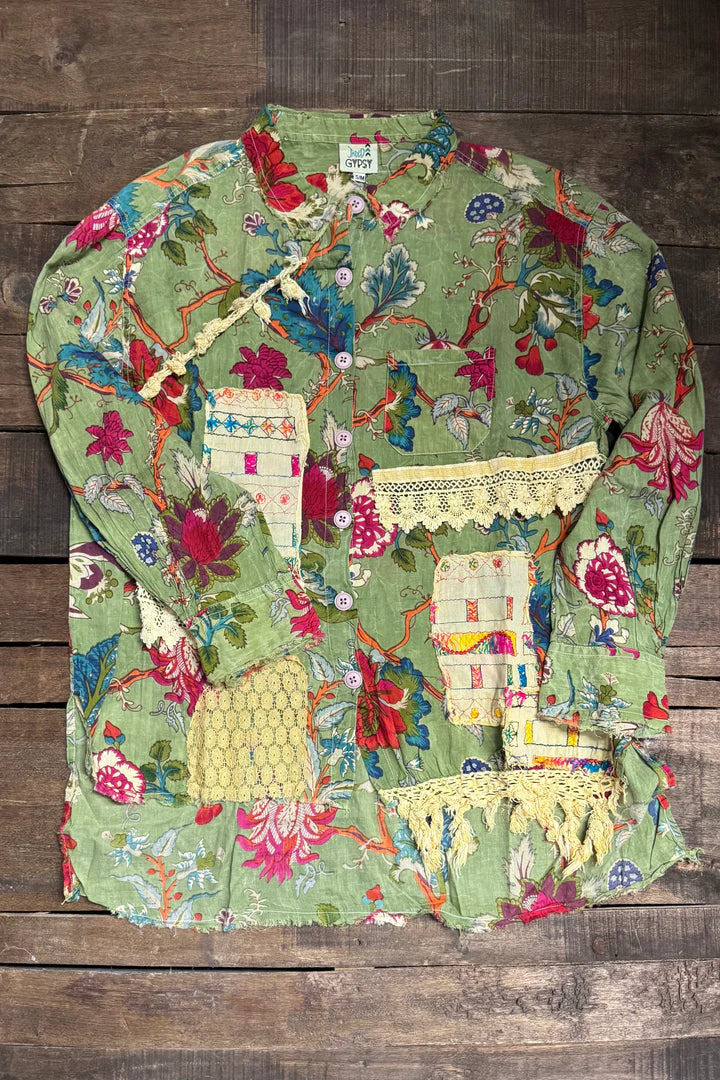 Jaded Gypsy Star Gazing Top - Sage Floral