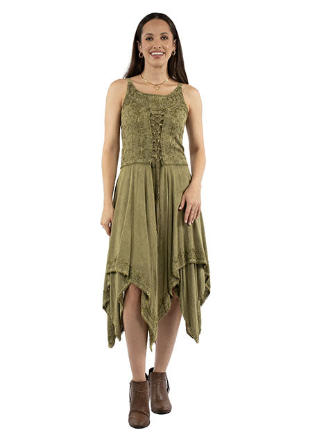 Scully Lace Up Handkerchief Hem Dress
