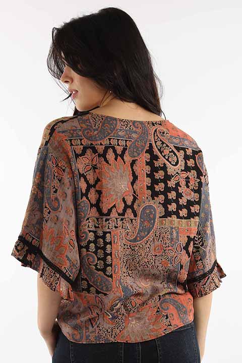 Paisley Floral Print Top