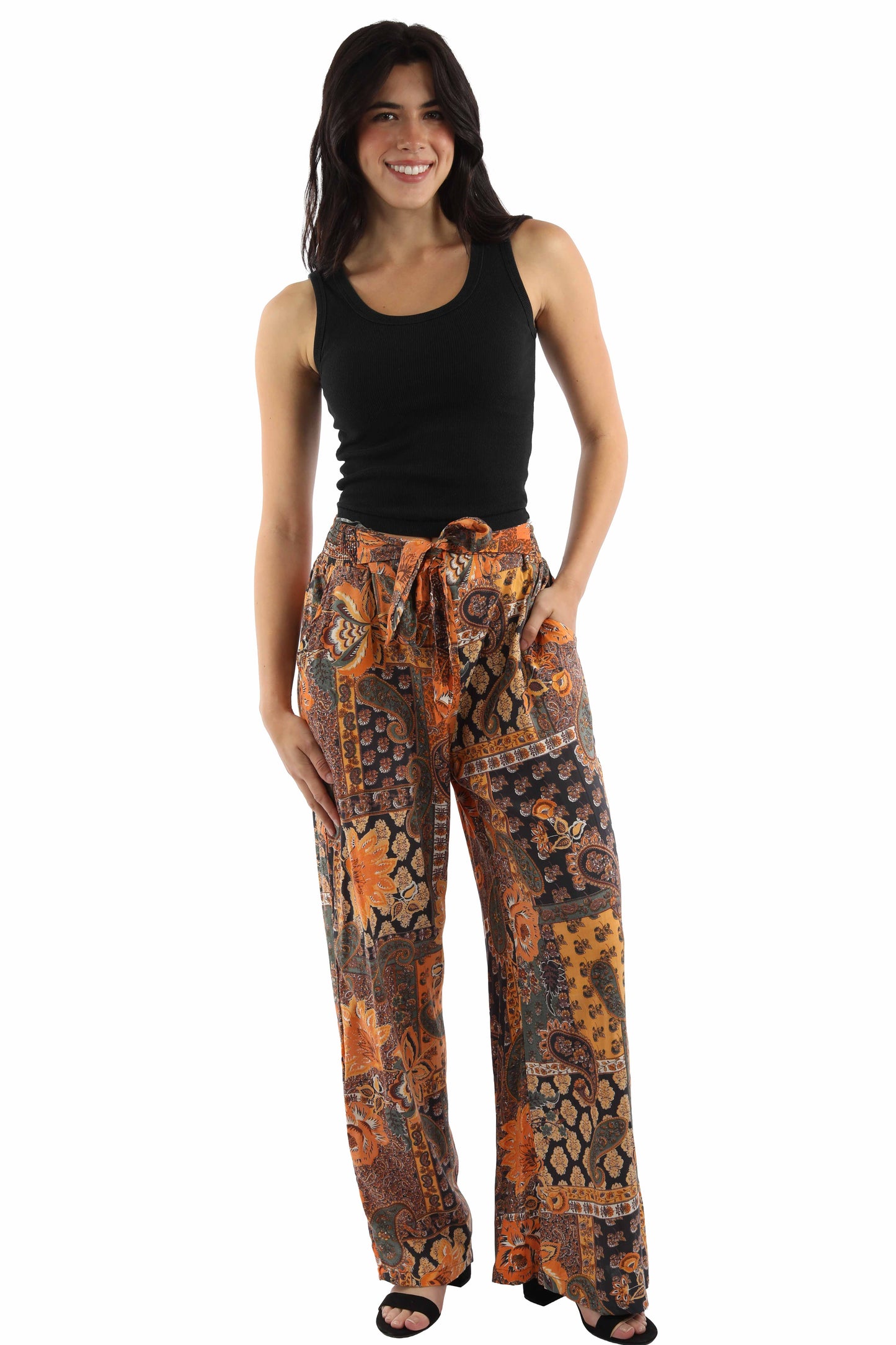 Scully Tie Front Palazzo Pants