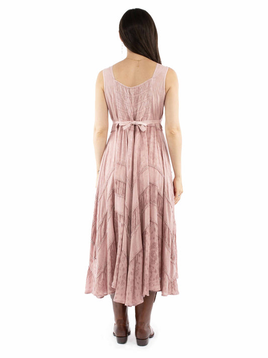 Scully Lace Up Dress - Dusty Pink