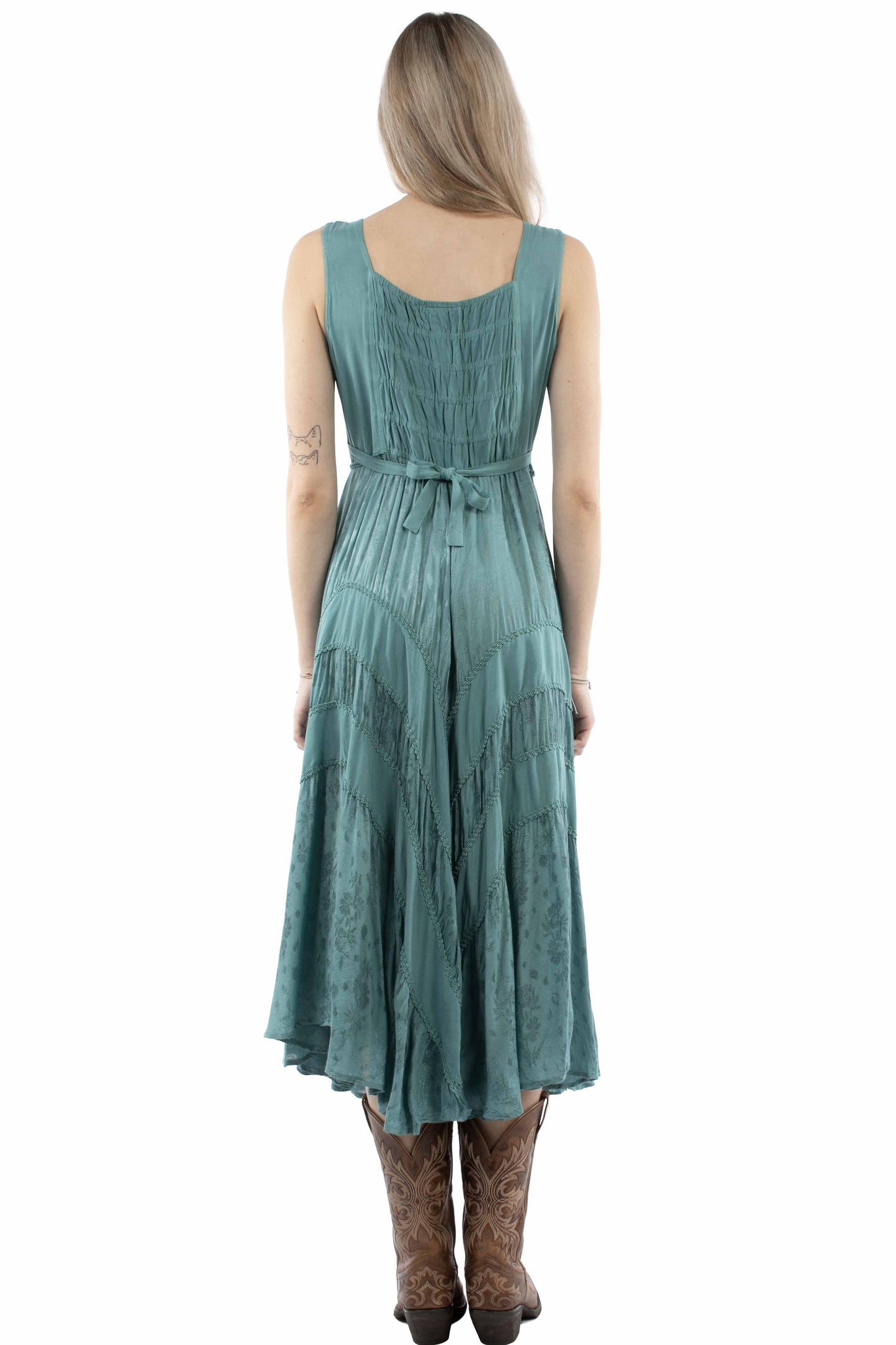Scully Lace Up Dress - Teal
