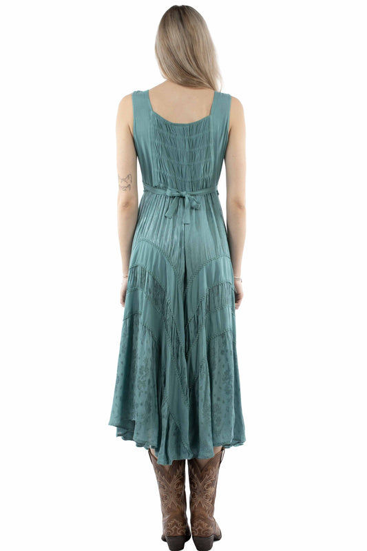 Scully Lace Up Dress - Teal
