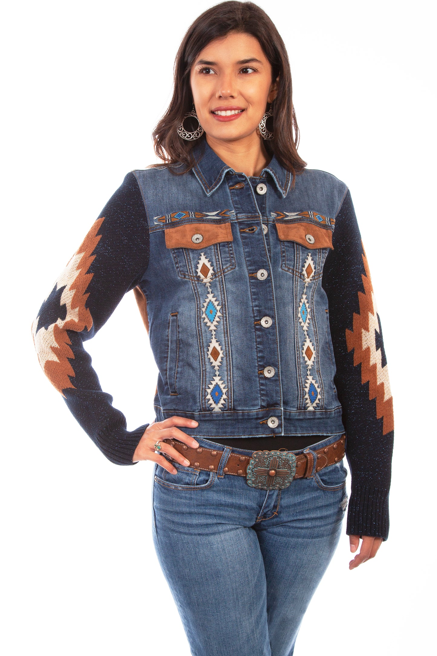 Scully Aztec Embroidered Sweater Sleeve Jacket