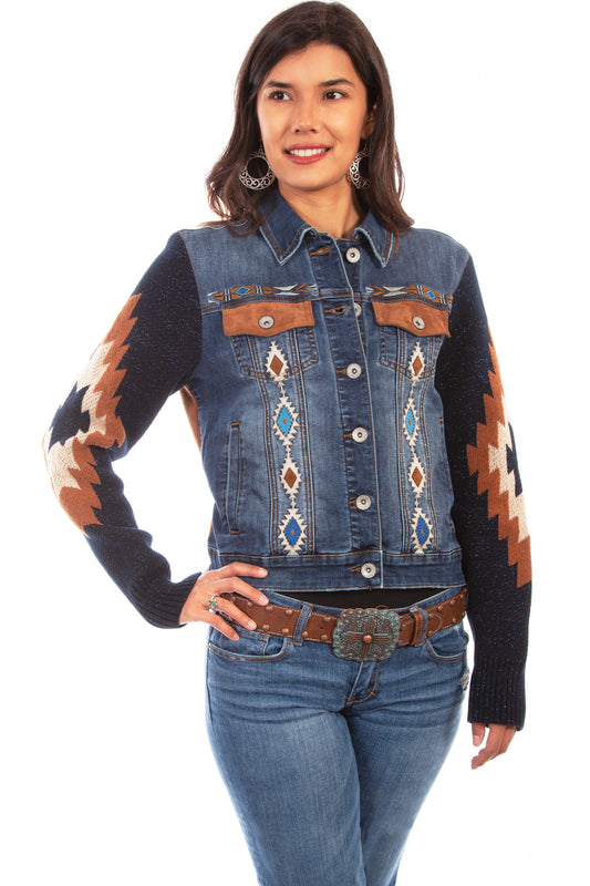 Scully Aztec Embroidered Sweater Sleeve Jacket