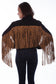 Scully Crop Denim Jacket With Leopard Fringe